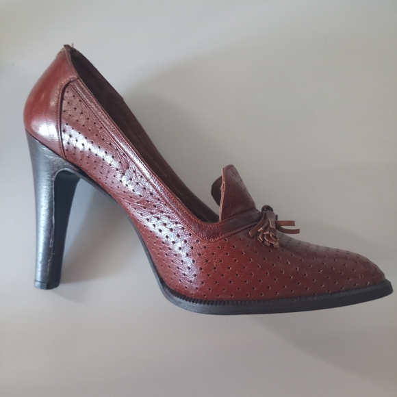 Chic Brown Tassel Women's Heels - Picture 1 of 3